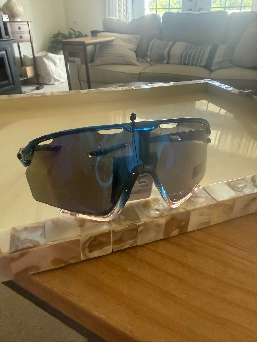 Sport Shield Sunglasses in Blue Gradient